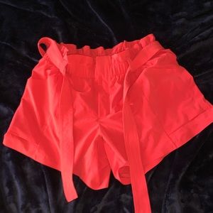 Red Athleta shorts